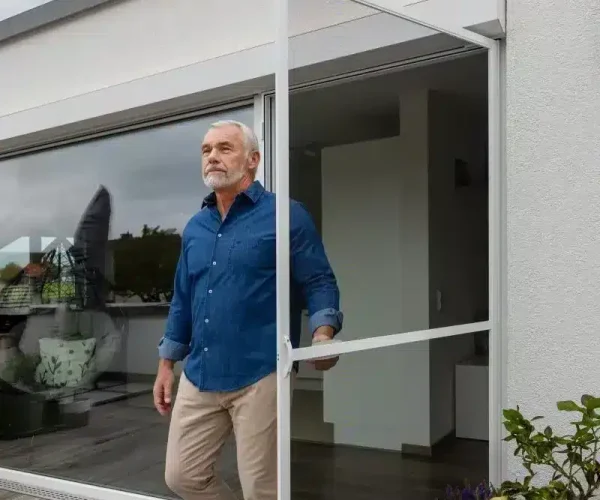 DT 3/10 Drehtür Fliegengitter, Montage in Mauerleibung, unten offen